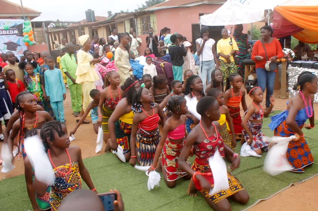 Students performing a traditional dance at a Sound Mind Schools ceremony